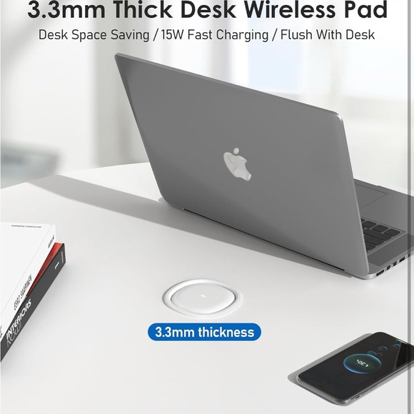 ANNQUAN 3" Pop Up Countertop Receptacle with 4 USB Ports 15W Wireless Charger - Picture 4 of 7